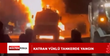 Katran yüklü tankerde yangın