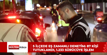 5 İlçede Eş Zamanlı Denetim: 87 Kişi Tutuklandı, 1.233 Sürücüye İşlem