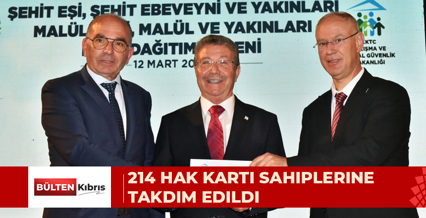 214 Hak Kartı Sahiplerine Takdim Edildi