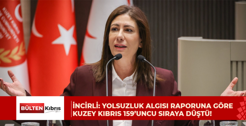 İncirli: Yolsuzluk algısı raporuna göre Kuzey Kıbrıs 180 ülke arasında 159’uncu sıraya düştü!
