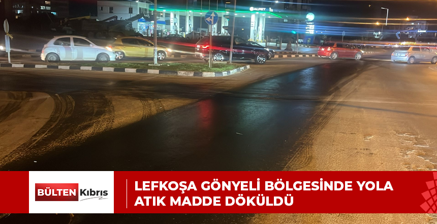 Lefkoşa Gönyeli bölgesinde yola atık madde döküldü