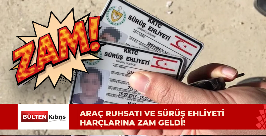 Araç ruhsatı ve sürüş ehliyeti harçlarına zam geldi