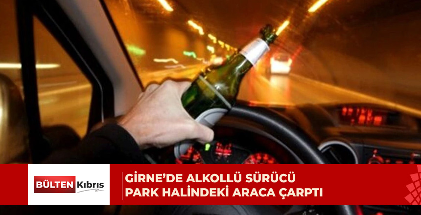 148 miligram alkollü içki tesiri altındaki sürücü park halindeki araca çarptı