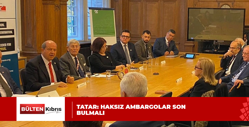 Cumhurbaşkanı Ersin Tatar, Londra’da, İngiliz parlamenterler ve İngiltere Kıbrıs Türk toplumu mensuplarıyla bir araya geldi.