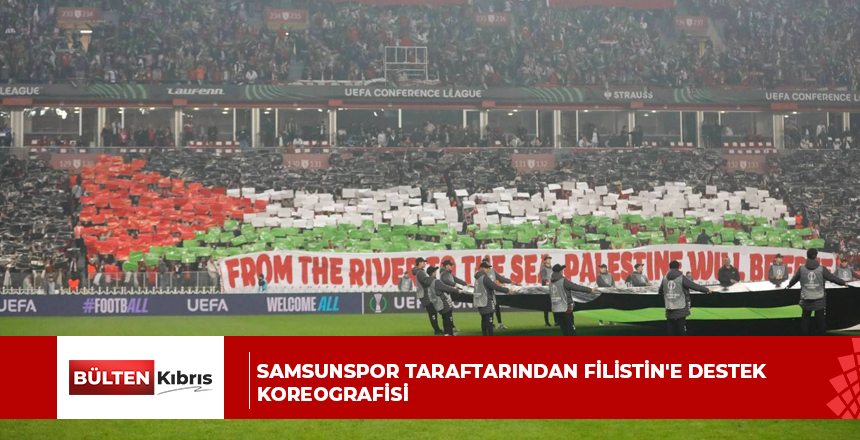 Samsunspor taraftarından Filistin’e destek koreografisi