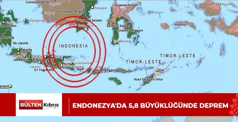 Endonezya’da 5,8 büyüklüğünde deprem