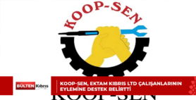 Koop-Sen, Ektam Kıbrıs Ltd çalışanlarının eylemine destek belirtti