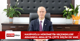 Hasipoğlu: Hükümetin seçenekleri arasında Aralık’ta çifte seçim de var