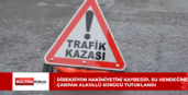 DİREKSİYON HAKİMİYETİNİ KAYBEDİP, SU HENDEĞİNE ÇARPAN ALKOLLÜ SÜRÜCÜ TUTUKLANDI